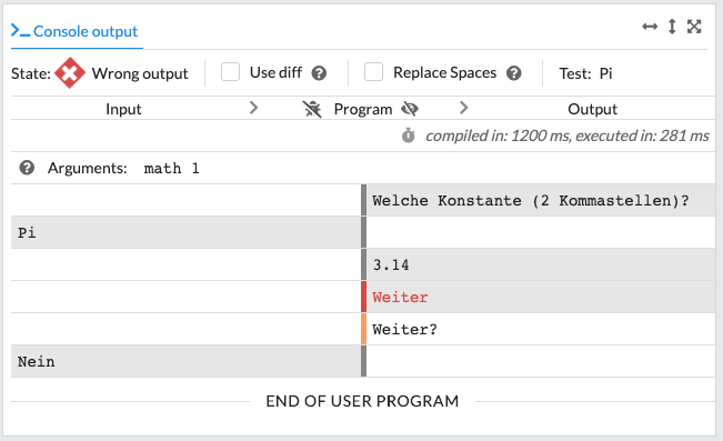 Konsolenausgabe verstehen 2.0