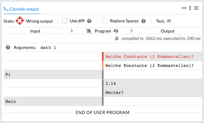 Konsolenausgabe verstehen 2.4