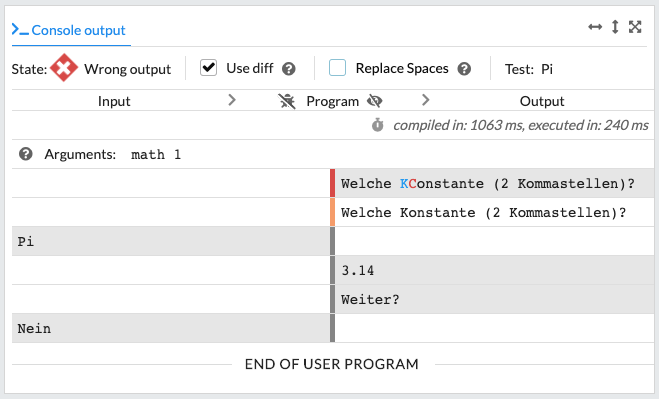 Konsolenausgabe verstehen 2.5