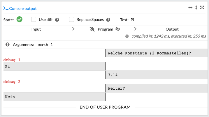 Konsolenausgabe verstehen 4.1